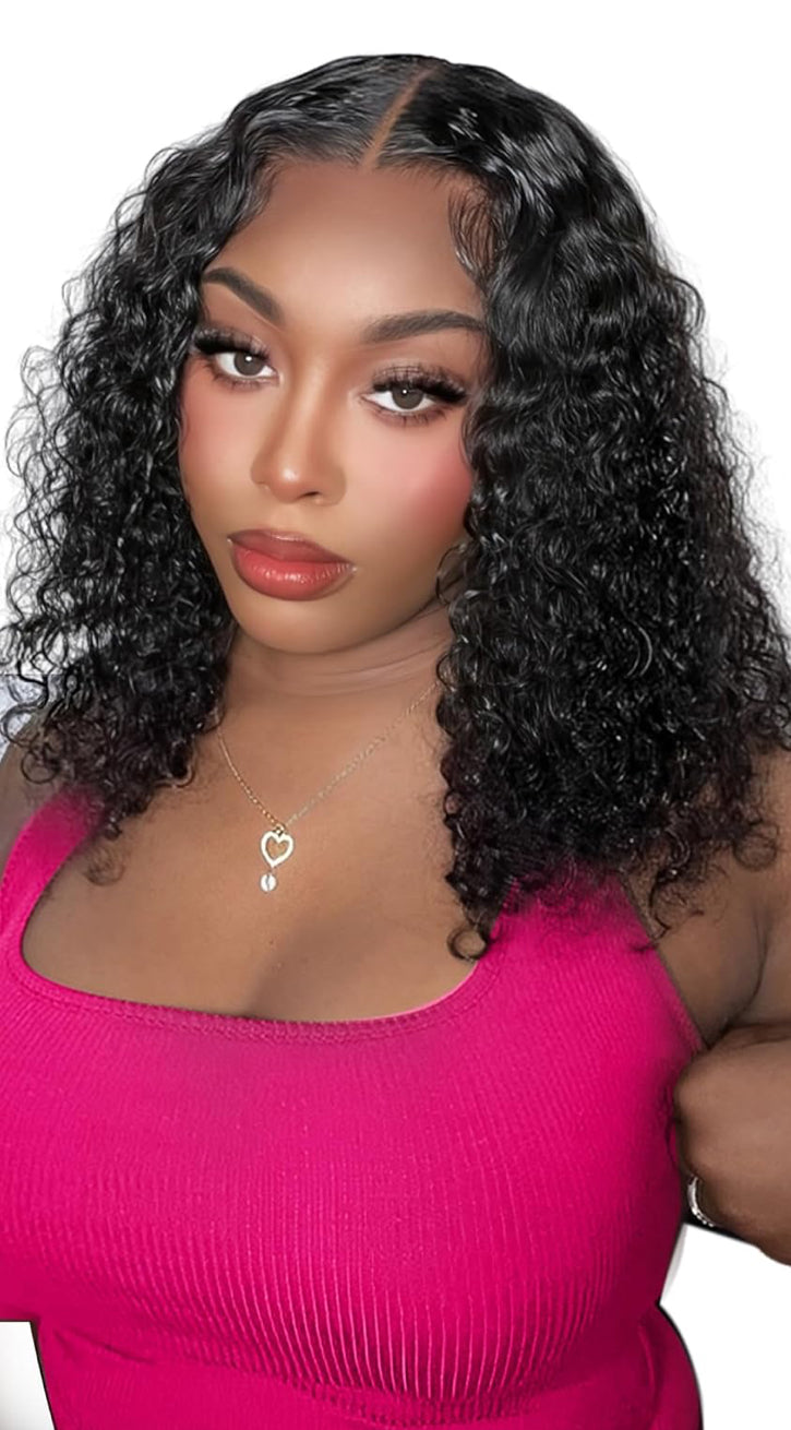 14" Deep Curly (HD or Transparent) Lace Wig (13 x 4, 180% Density)