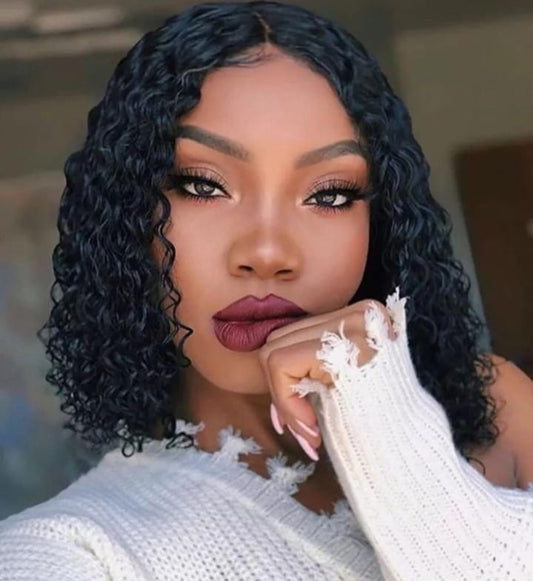 10" Deep Wave Transparent Lace Wig (13 x 4, 180% Density)