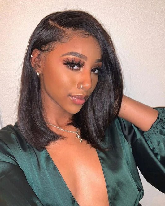 12" Straight (HD or Transparent) Lace Wig (13 x 4, 180% Density)